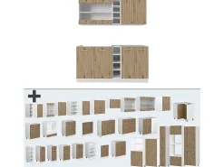 Cocina versátil roble artesanal/blanco 160x60x81.6 r-line