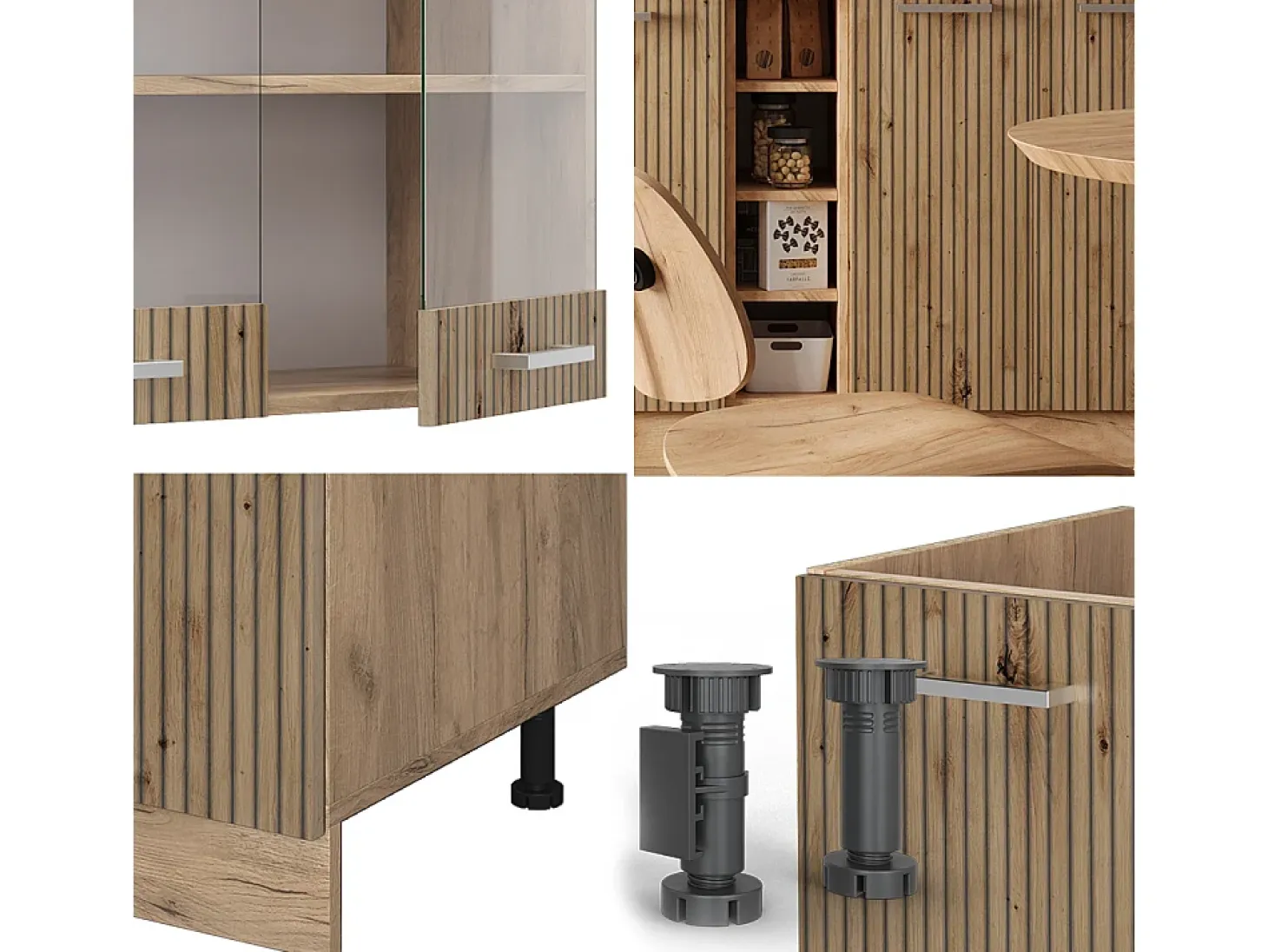 Cocina versátil roble artesanal/roble dorado 160x60x81.6 r-line