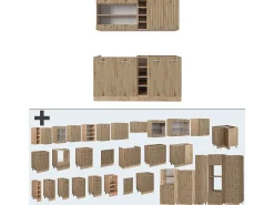 Cocina versátil roble artesanal/roble dorado 160x60x81.6 r-line