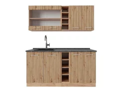 Cocina versátil roble artesanal/roble dorado 160x60x81.6 r-line