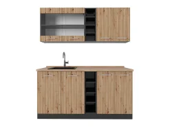 Cocina versátil roble artesanal/antracita 160x60x81.6 r-line