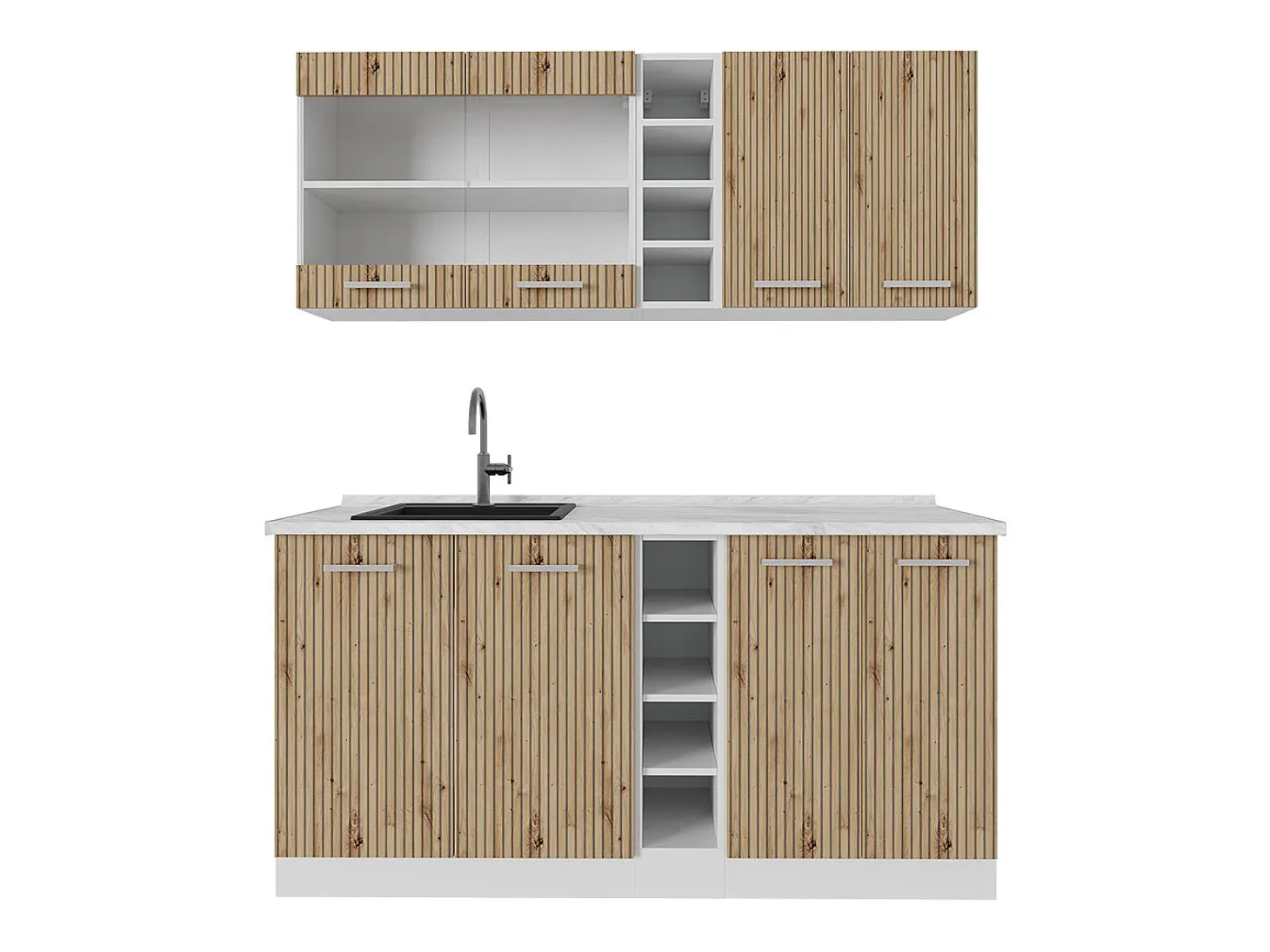Cocina versátil roble artesanal/blanco 160x60x81.6 r-line