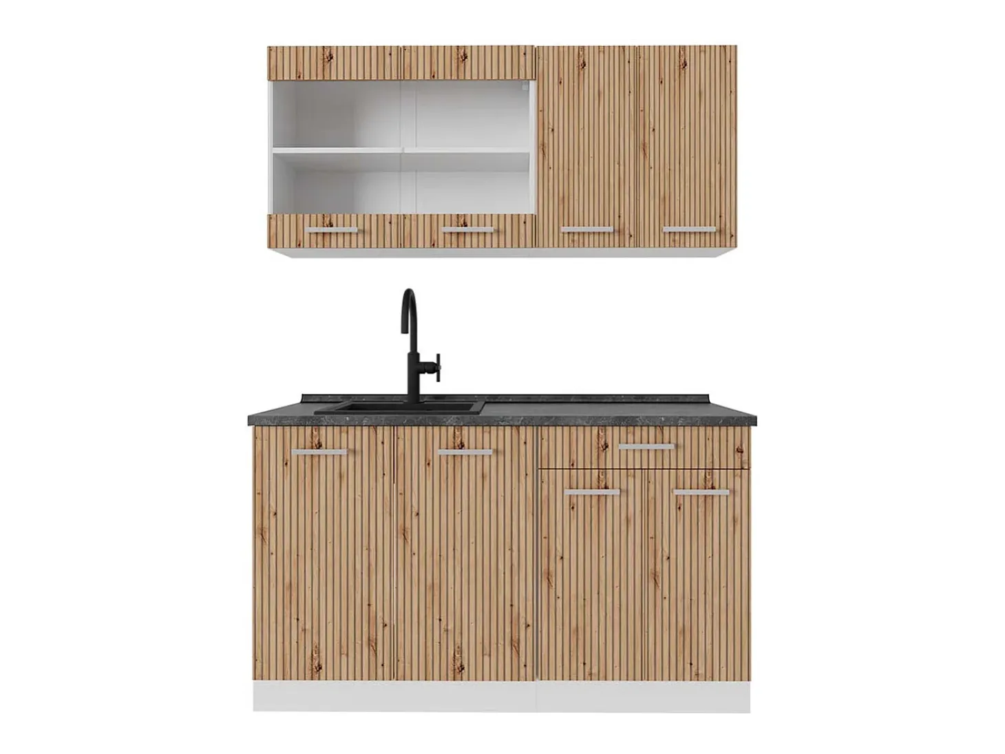 Cocina versátil roble artesanal/blanco 140x60x81.6 r-line