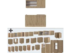 Cocina versátil roble artesanal/roble dorado 140x60x81.6 r-line