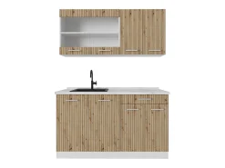Cocina versátil roble artesanal/blanco 140x60x81.6 r-line