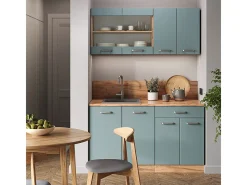 Cocina versátil roble azul-gris-dorado 140x60x81.6 r-line
