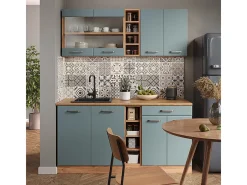 Cocina versátil roble azul-gris-dorado 160x60x81.6 r-line