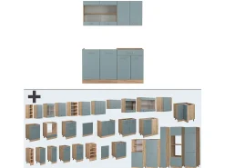 Cocina versátil roble azul-gris-dorado 140x60x81.6 r-line