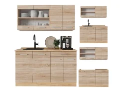 Cocina versátil roble sonoma/goldkraft 140x60x81.6 r-line