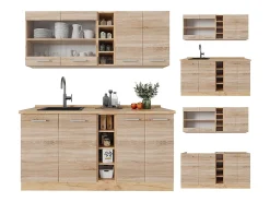 Cocina versátil roble sonoma/goldkraft 160x60x81.6 r-line