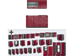 Cocina versátil rojo brillo intenso/antracita 140x60x81.6 r-line