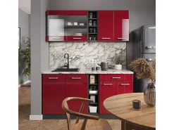 Cocina versátil rojo brillo intenso/antracita 160x60x81.6 r-line