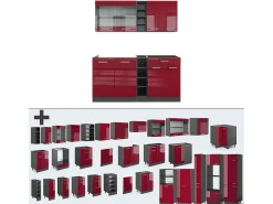 Cocina versátil rojo brillo intenso/antracita 160x60x81.6 r-line