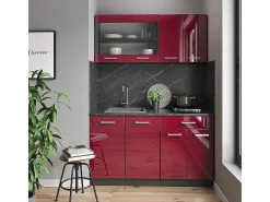 Cocina versátil rojo brillo intenso/antracita 140x60x81.6 r-line