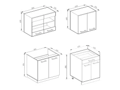 Cocina versátil rojo brillo intenso/blanco 140x60x81.6 r-line