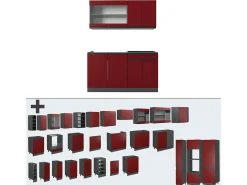 Cocina versátil rojo/antracita 140x60x81.6 r-line