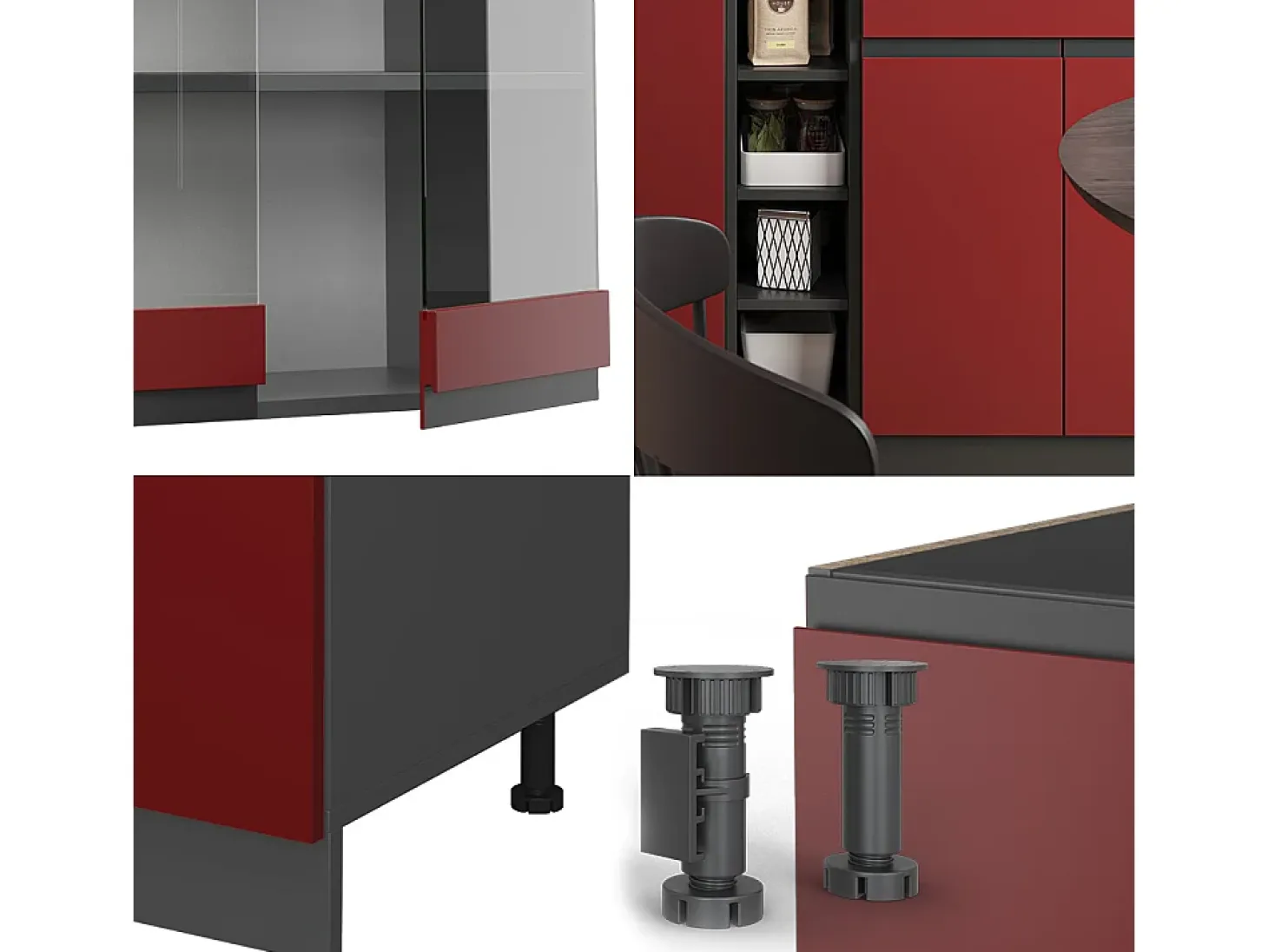 Cocina versátil rojo/antracita 160x60x81.6 r-line