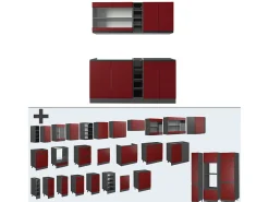 Cocina versátil rojo/antracita 160x60x81.6 r-line