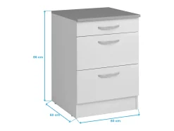 Cocinas Completas Blanco Mate, 6 Muebles 240 cm, Módulos Individuales