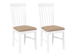 Cojines para sillas de comedor, 2 unidades, madera maciza blanca, caucho