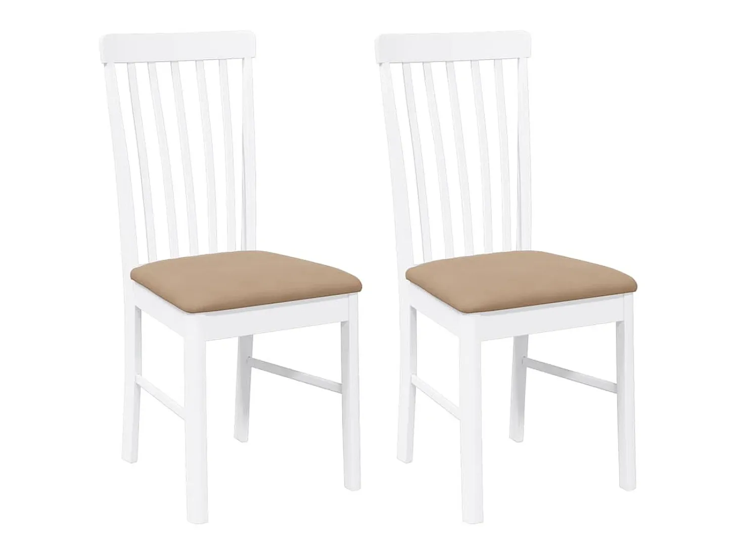 Cojines para sillas de comedor, 2 unidades, madera maciza blanca, caucho