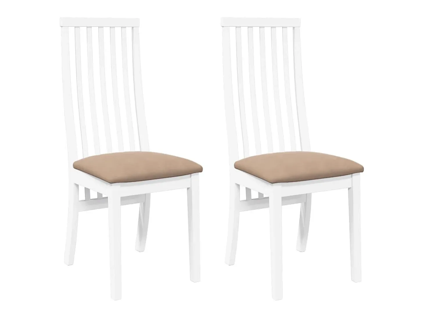 Cojines para sillas de comedor, 2 unidades, madera maciza blanca, caucho