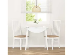 Cojines para sillas de comedor, 2 unidades, madera maciza blanca, caucho