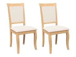 Cojines para sillas de comedor, 2 unidades, madera maciza natural, caucho