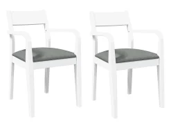 Cojines para sillas de comedor, 2 unidades, madera maciza blanca, caucho