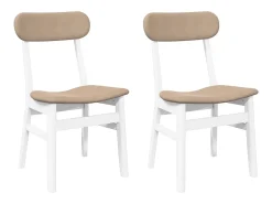 Cojines para sillas de comedor, 2 unidades, madera maciza blanca, caucho
