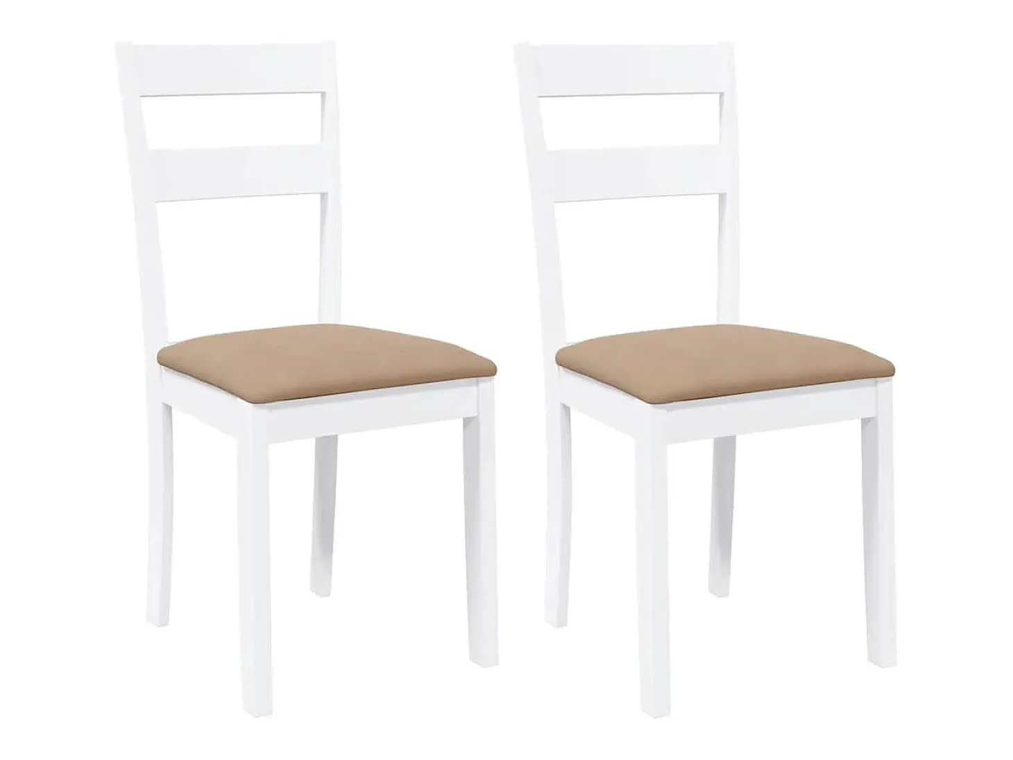 Cojines para sillas de comedor, 2 unidades, madera maciza blanca, caucho