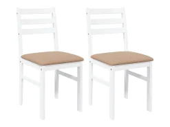 Cojines para sillas de comedor, 2 unidades, madera maciza blanca, caucho
