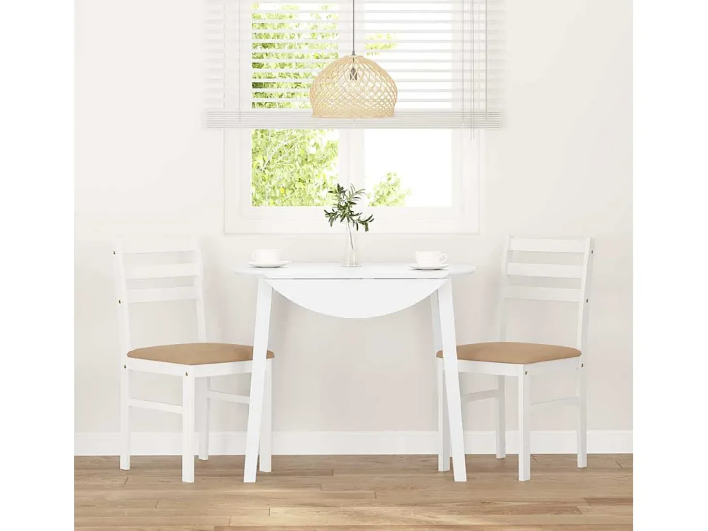 Cojines para sillas de comedor, 2 unidades, madera maciza blanca, caucho