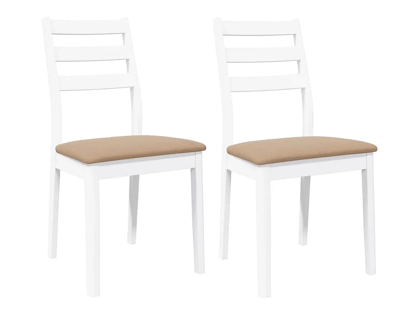 Cojines para sillas de comedor, 2 unidades, madera maciza blanca, caucho