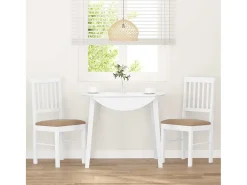 Cojines para sillas de comedor, 2 unidades, madera maciza blanca, caucho