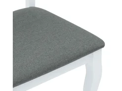 Cojines para sillas de comedor, 2 unidades, madera maciza blanca, caucho