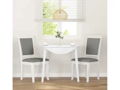 Cojines para sillas de comedor, 2 unidades, madera maciza blanca, caucho