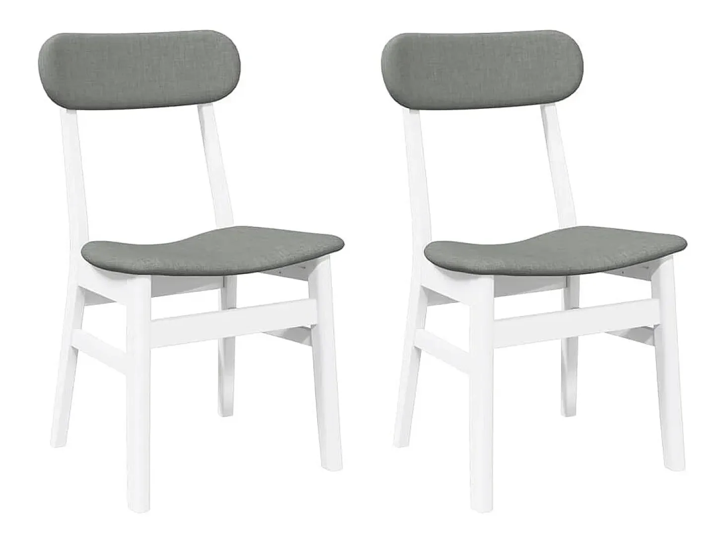 Cojines para sillas de comedor, 2 unidades, madera maciza blanca, caucho