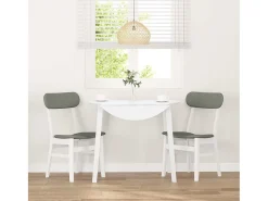 Cojines para sillas de comedor, 2 unidades, madera maciza blanca, caucho