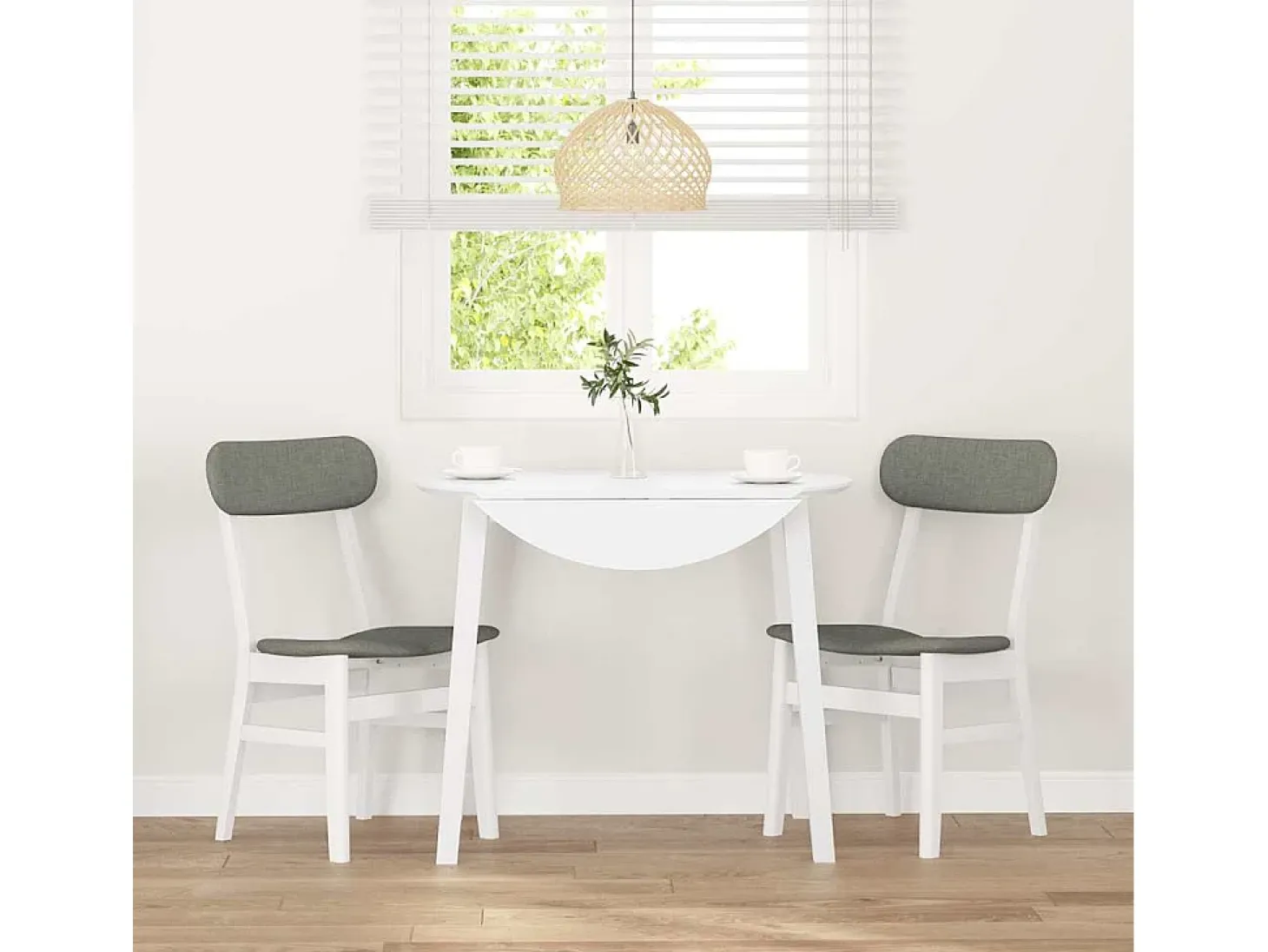 Cojines para sillas de comedor, 2 unidades, madera maciza blanca, caucho