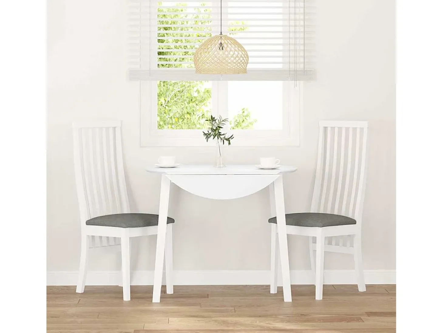 Cojines para sillas de comedor, 2 unidades, madera maciza blanca, caucho