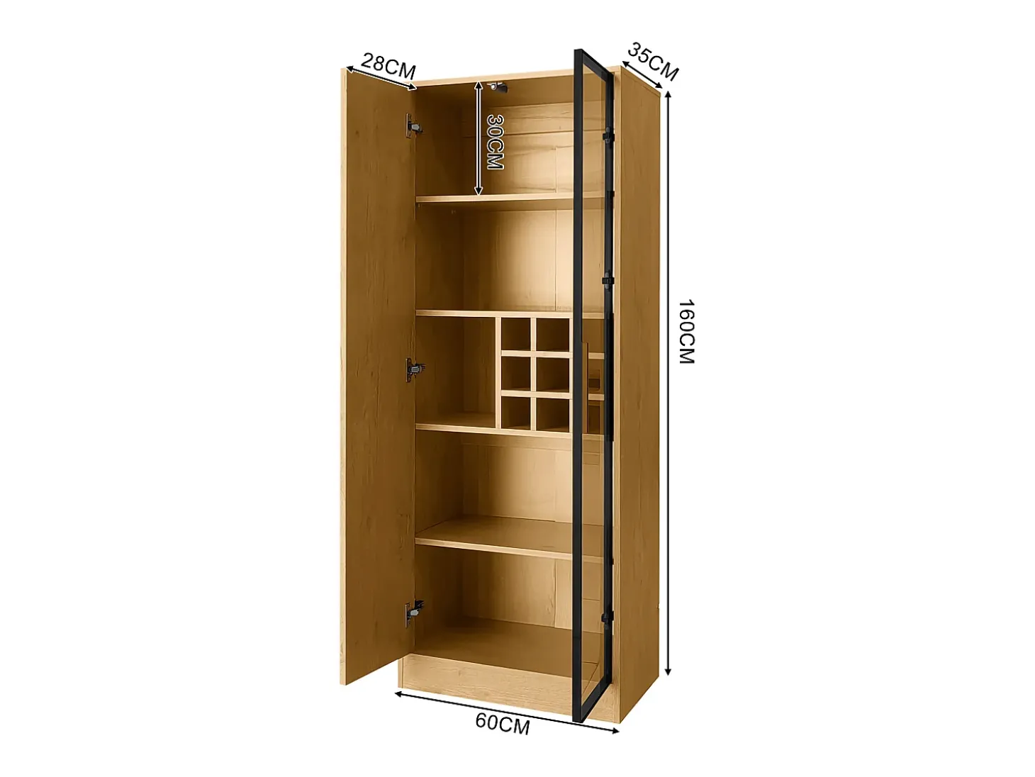 Combinaciones de muebles de baño, combinaciones de vitrinas, vitrinas con puertas de cristal e iluminación