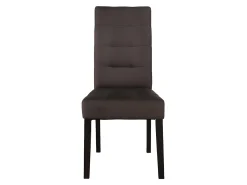 Conjunto 6 sillas VILLOSA - Tela marrón y Patas madera