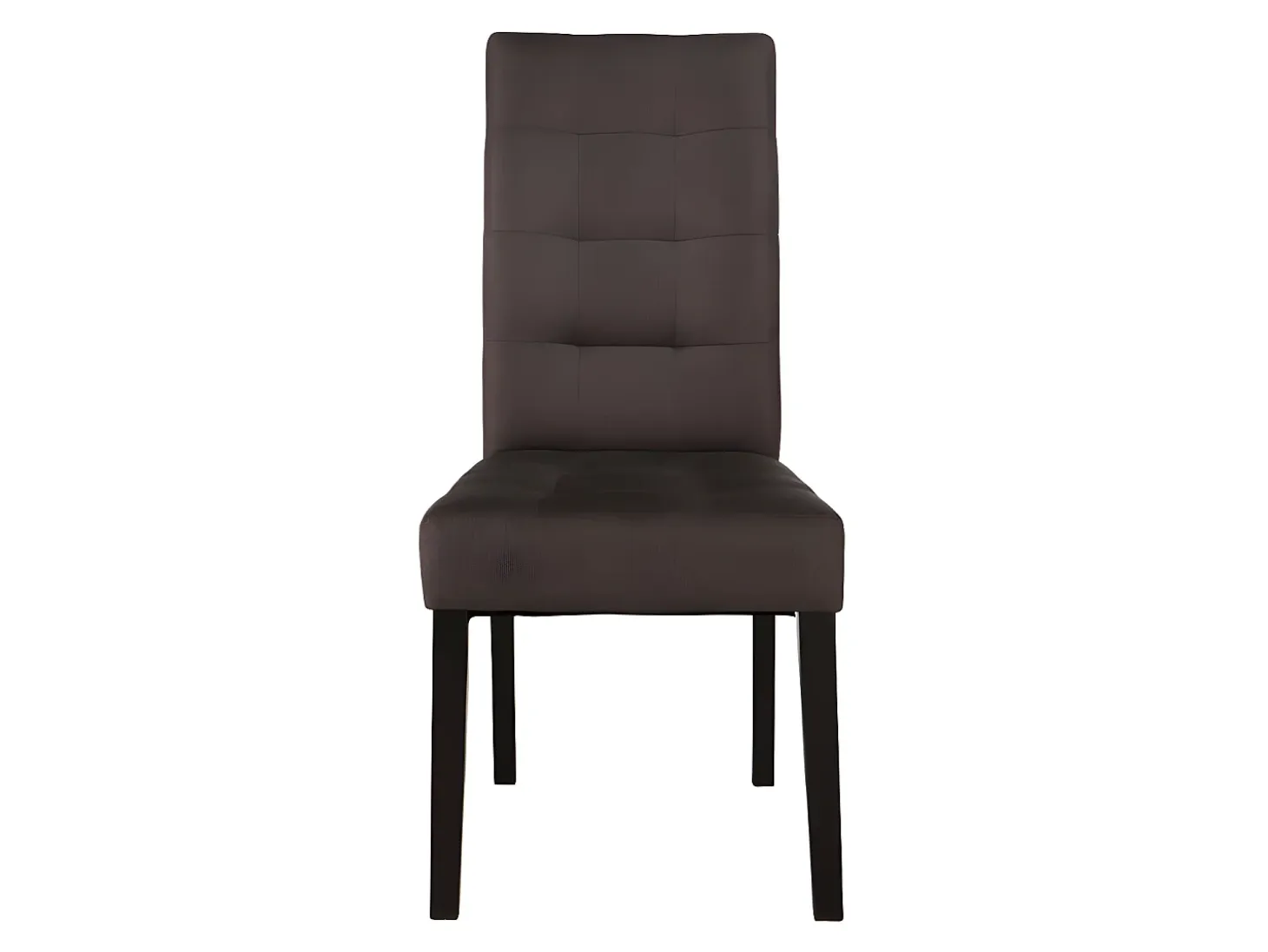 Conjunto 6 sillas VILLOSA - Tela marrón y Patas madera