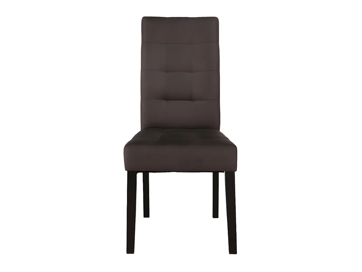 Conjunto 2 sillas VILLOSA - Tela marrón y Patas madera
