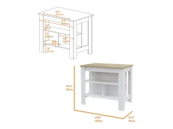 Conjunto Caledon de Cocina, Isla de Cocina + Módulo Superior de Pared