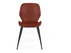Conjunto de 4 elegantes sillas en ecopiel vintage "Liam" color burdeos, tacto suave, 45 x 55 cm, 83 h.
