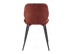 Conjunto de 4 elegantes sillas en ecopiel vintage "Liam" color burdeos, tacto suave, 45 x 55 cm, 83 h.