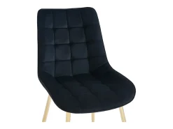 Conjunto de 6 sillas acolchadas de terciopelo y metal dorado - Negro - OLLUA