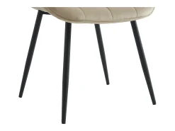 Conjunto de 6 sillas acolchadas - Terciopelo y metal negro - Beige - OLLUA